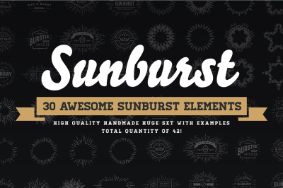 Awesome Vector Sunburst Elements 