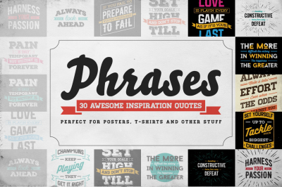 Awesome 30 Vector Phrases and Quotes