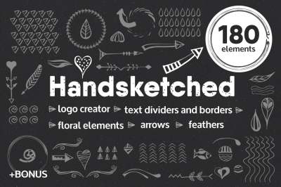 Handsketched elements, logos creator