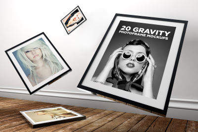 20 Gravity Photo Frame Mockups