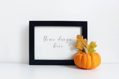 Styled frame mockup - autumn pumpkin