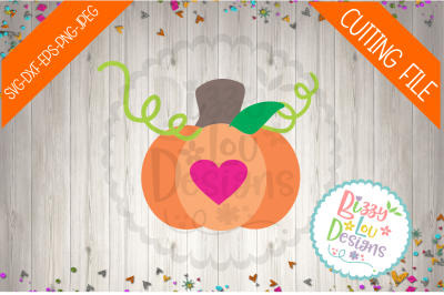Heart Pumpkin fall SVG DXF EPS PNG JPEG design
