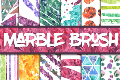 Marble Brush Digital Papers - Paintbrush Strokes