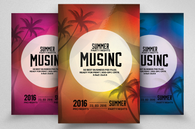 Music Party & Beach Flyer