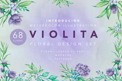 VIOLITA Floral Design Set Watercolor