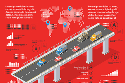 Vector infographics of urban road transport