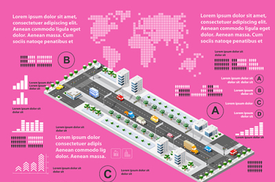 Infographics of urban  traffic