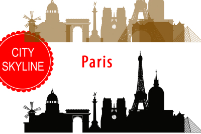 Paris Vector Skyline SVG, DXF
