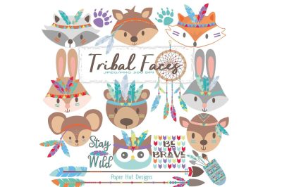 Tribal Animal Faces Clipart