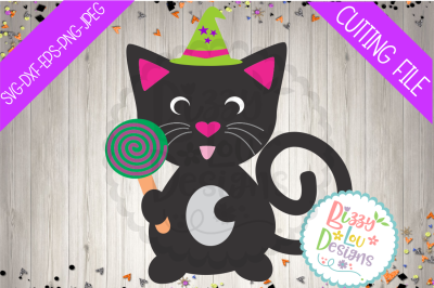 Witch Cat Halloween SVG DXF EPS PNG JPEG cutting file/clip art