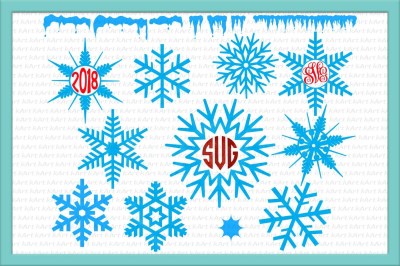 snowflakes svg, snowflake svg, snowflake monogram svg, snowflakes bundle svg, snowflake clipart, winter svg, Christmas svg, cut files, dxf