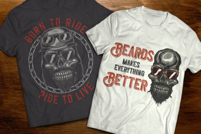 Biker t-shirts and posters