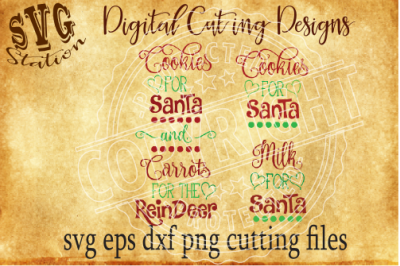 Cookies for Santa / SVG PNG EPS DXF Cutting File Silhouette Cricut Scal