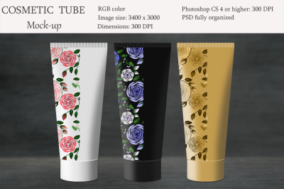 Cosmetic tube mockup. Product mockup