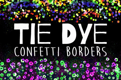 Tie Dye Confetti Border Overlays