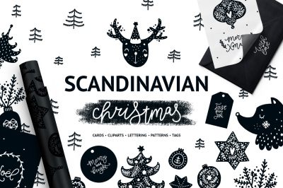 Scandinavian Christmas Black & white