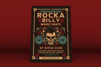Rockabilly Music Party Flyer