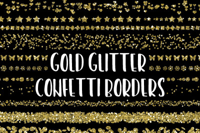 Gold Glitter Confetti Borders