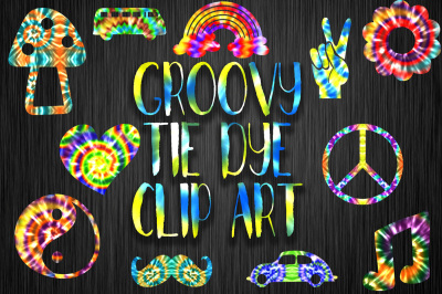 Groovy Tie Dye Clip Art