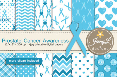 Prostate Awareness Digital Papers & Clipart SET