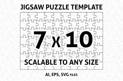 Jigsaw Puzzle Template AI EPS SVG DXF formars, Puzzle Vector Template