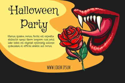 Halloween Vampire Party Poster
