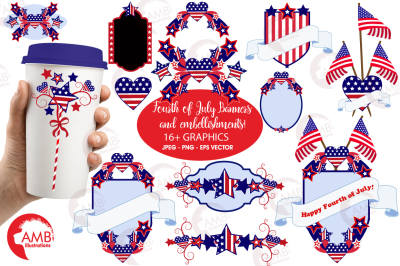 Fourth of July Cliparts, graphics, illustrations AMB-922-23-24