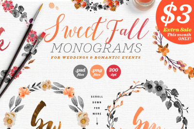 8 Sweet Fall Wedding Monograms X