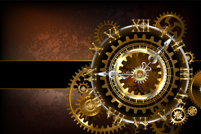 Clock with Gears ( Steampunk )