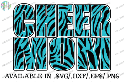 Cheer Mom Zebra - SVG, DXF, EPS Cut Files