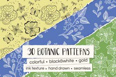 30 Botanic Seamless Patterns