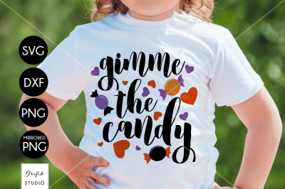 Gimme the Candy Halloween SVG Cut File, DXF and PNG File