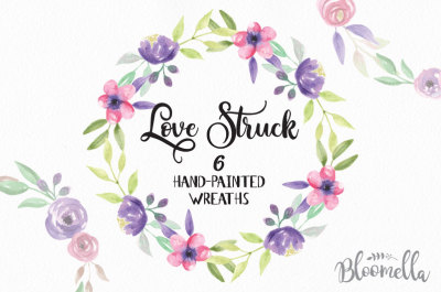 Love Struck Hand Painted Watercolor Wreaths Flower Garlands