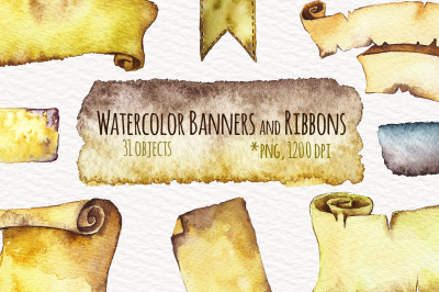 Watercolor Ribbon Banner