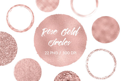 Rose Gold Circles Clip Art