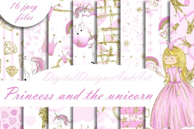 Princess and the unicorn in pink