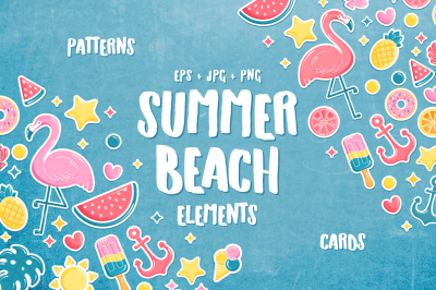 Summer beach elements