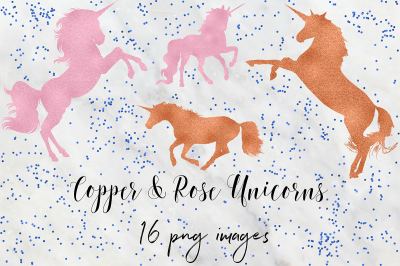 Copper & Rose Unicorn Clipart