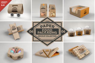 VOL 6: Paper Food Box Packaging Mockup Collection