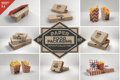 VOL 7: Paper Food Box Packaging Mockup Collection