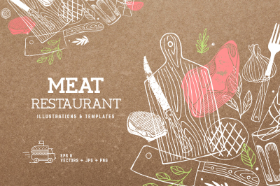 Meat Restaurant illustrations