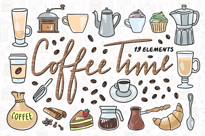 Coffee Time Illustrations + Patterns