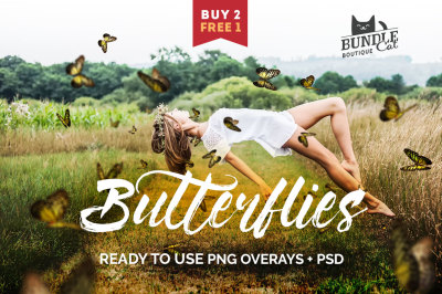 21 Butterflies Photoshop Overlays