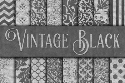 Vintage Black Digital Paper Textures