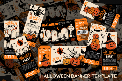 Halloween banner template.