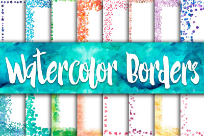 Watercolor Borders Digital Paper