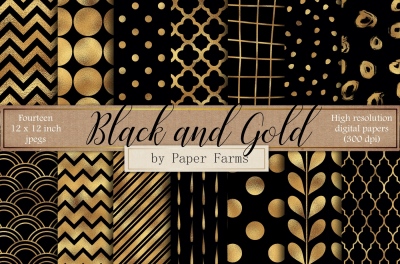Black and gold digital paper 