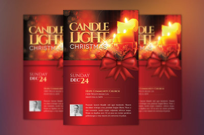 Christmas Candle Light Flyer Poster Template