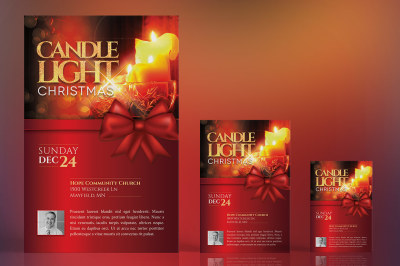 Christmas Candle Light Flyer Poster Template