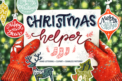 Christmas Helper Lettering & Clipart